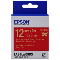 EPSON Cartucho de etiquetas de cinta satinada LK-4RKK oro/rojo de 12 mm (5 m) en Huesoi