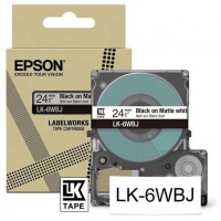 EPSON Cartucho de etiquetas Matte Tape   White/Black 24mm(8m)   LK-6WBJ en Huesoi