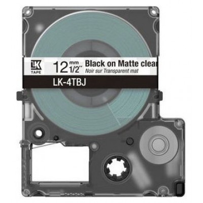 EPSON Cartucho de etiquetas Matte Tape   Clear/Black 12mm(8m)   LK-4TBJ en Huesoi