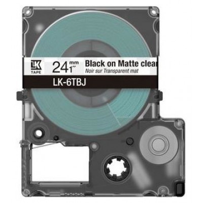 EPSON Cartucho de etiquetas Matte Tape   Clear/Black 24mm(8m)   LK-6TBJ en Huesoi