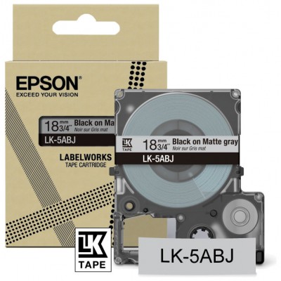 EPSON Cartucho de etiquetas Matte Tape   Grey/Black 18mm(8m)   LK-5ABJ en Huesoi