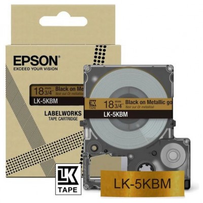 EPSON Cartucho de etiquetas Metallic Tape   Gold/Black 18mm(9m)   LK-5KBM en Huesoi