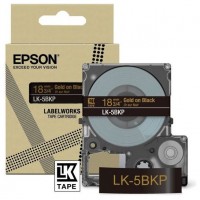 EPSON Cartucho de etiquetas Metallic Tape   Black/Gold 18mm(9m)   LK-5BKP en Huesoi