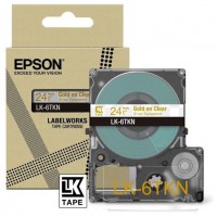 EPSON Cartucho de etiquetas Metallic Tape   Clear/Gold 24mm(9m)   LK-6TKN en Huesoi