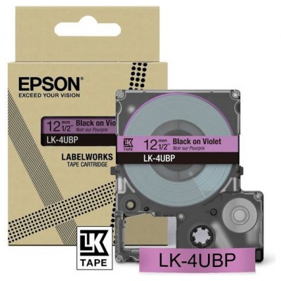 EPSON Cartucho de etiquetas Colour Tape   Violet/Black 12mm(8m)   LK-4UBP en Huesoi