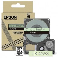 EPSON Cartucho de etiquetas Colour Tape   Green/Grey 12mm(8m)   LK-4GAS en Huesoi