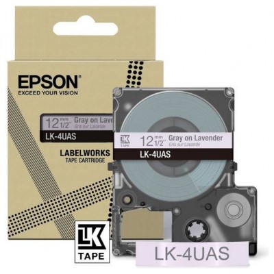 EPSON Cartucho de etiquetas Colour Tape   Lavender/Grey 12mm(8m)   LK-4UAS en Huesoi