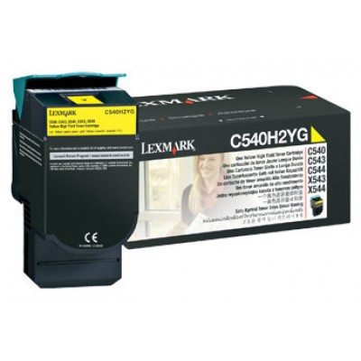 Lexmark C54x, X54x Cartucho de toner amarillo Alto Rendimiento (2K) en Huesoi