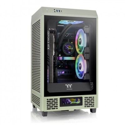 CAJA THERMALTAKE THE TOWER 200 MINI-ITX 2XUSB 3.0 SIN FUENTE VERDE MATCHA en Huesoi