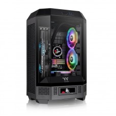 CAJA THERMALTAKE THE TOWER T300 BLACK ATX 2XUSB 3.0 SIN FUENTE NEGRO en Huesoi