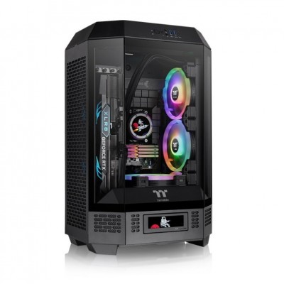 CAJA THERMALTAKE THE TOWER T300 BLACK ATX 2XUSB 3.0 SIN FUENTE NEGRO en Huesoi