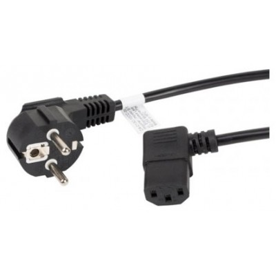 CABLE DE ALIMENTACION LANBERG SCHUKO CEE 7/7 A IEC320 C13 ACODADO 1.8M en Huesoi