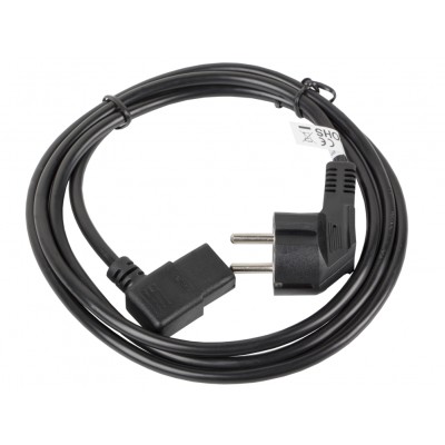 CABLE DE ALIMENTACION LANBERG SCHUKO CEE 7/7 A IEC320 C13 ACODADO 3M en Huesoi