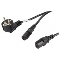 CABLE DE ALIMENTACION LANBERG SCHUKO CEE 7/7 A 2X IEC320 C13 2M en Huesoi