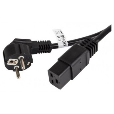 CABLE LANBERG ALIMENTACION CEE 7/7 A IEC 320 C19 1.8M 16A VDE NEGRO en Huesoi