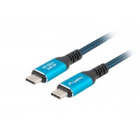CABLE USB-C 4.0 LANBERG MACHO/MACHO 1M 240W 8K 60HZ NEGRO/AZUL en Huesoi