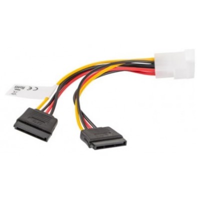 CABLE LANBERG ALIMENTACION MOLEX MACHO A 2X SATA HEMBRA 15 CM en Huesoi