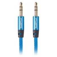 CABLE MINIJACK LANBERG 3.5MM M/M 3 PIN 2M PREMIUM AZUL en Huesoi