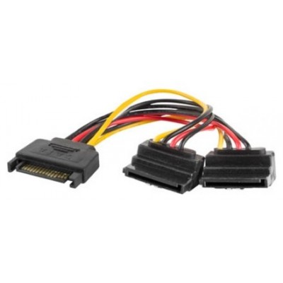 CABLE ALIMENTACION LANBERG SATA MACHO/2X SATA HEMBRA 15CM en Huesoi