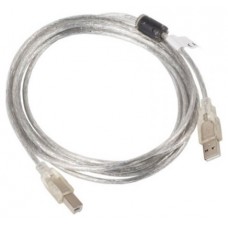 CABLE USB LANBERG USB-A MACHO A USB-B MACHO FERRITA 5M TRANSPARENTE en Huesoi