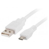 CABLE USB LANBERG 2.0 MACHO/MICRO USB MACHO 1M BLANCO en Huesoi