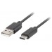 CABLE USB LANBERG 2.0 MACHO/USB C MACHO 0.5M NEGRO en Huesoi