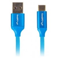 CABLE USB LANBERG 2.0 MACHO/USB C MACHO QUICK CHARGE 3.0 0.5M AZUL en Huesoi