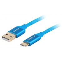 CABLE USB LANBERG 2.0 MACHO/USB C MACHO QUICK CHARGE 3.0 1M AZUL en Huesoi