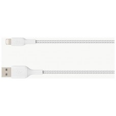 CABLE BELKIN CAA002BT1MWH LIGHTNING USB-A TRENZADO en Huesoi