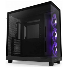 CAJA ATX SEMITORRE NZXT H6 FLOW RGB NEGRA CRISTAL en Huesoi