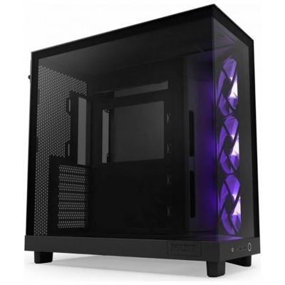 CAJA ATX SEMITORRE NZXT H6 FLOW RGB NEGRA CRISTAL en Huesoi