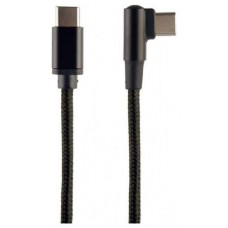 CABLE GEMBIRD USB TIPO C MACHO-MACHO TRENZADO DE ALGODON EN ANGULO, 0,2 M,NEGRO en Huesoi