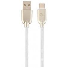 CABLE DE CARGA Y DATOS GEMBIRD USB TIPO C DE CAUCHO PREMIUM, 2M, BLANCO en Huesoi