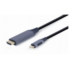 CABLE ADAPTADOR DE PANTALLA GEMBIRD USB TIPO C A HDMI, GRIS ESPACIAL, 1,8 M en Huesoi