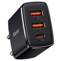 BASEUS COMPACT QUICK CHARGER 2U+C 30W EU BLACK (Espera 4 dias) en Huesoi