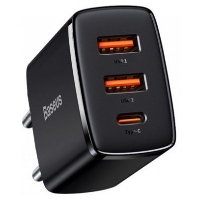 BASEUS COMPACT QUICK CHARGER 2U+C 30W EU BLACK (Espera 4 dias) en Huesoi BASEUS COMPACT QUICK CHARGER 2U+C 30W EU BLACK (Espera 4 dias) en Huesoi