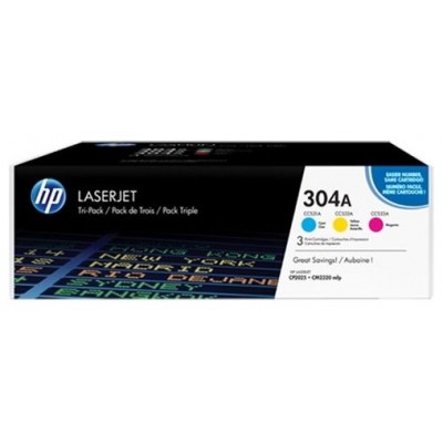 HP TONER LASER TRICOLOR 304A PACK 3 en Huesoi