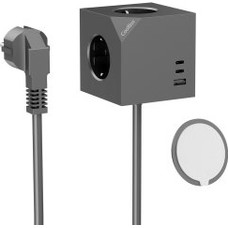 BASE DE 3 ENCHUFES 2xUSB-C PD + USB-A (CABLE AC INTEGRADO) NEGRO COOLBOX (Espera 4 dias) en Huesoi BASE DE 3 ENCHUFES 2xUSB-C PD + USB-A (CABLE AC INTEGRADO) NEGRO COOLBOX (Espera 4 dias) en Huesoi