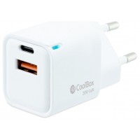 Coolbox Cargador Gan 20W USB-C/USB-A PARED en Huesoi