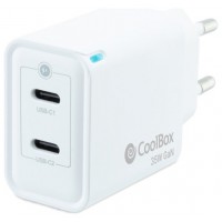 Coolbox Cargador Gan 35W USB-C/USB-C PARED en Huesoi