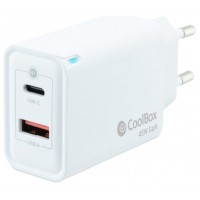 Coolbox Cargador Pared GAN 45W USB-C/USB-A en Huesoi