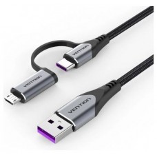 CABLE USB 2.0/M USB-C/M MICROUSB/M 1 M NEGRO VENTION (Espera 4 dias) en Huesoi
