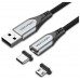 CABLE USB-A CARGA MAGNETICO USB-C CON ADAPTADOR MICROUSB 1 M GRIS VENTION (Espera 4 dias) en Huesoi