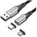 CABLE USB-A CARGA MAGNETICO USB-C CON ADAPTADOR MICROUSB 1 M GRIS VENTION (Espera 4 dias) en Huesoi