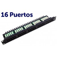 Panel de Parcheo 16 Puertos Krone UTP CAT6 Enracable 19” en 1U Negro CROMAD (Espera 2 dias) en Huesoi