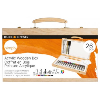 CAJA DE MADERA SET DE PINTURA ACRÍLICO DALER ROWNEY D12650055000 (Espera 4 dias) en Huesoi