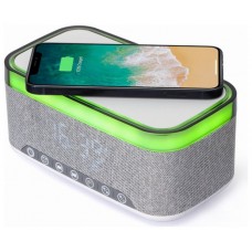 RELOJ DESPERTADOR GEMBIRD DIGITAL CON FUNCION DE CARGA INALAMBRICA BLANCO-GRIS en Huesoi