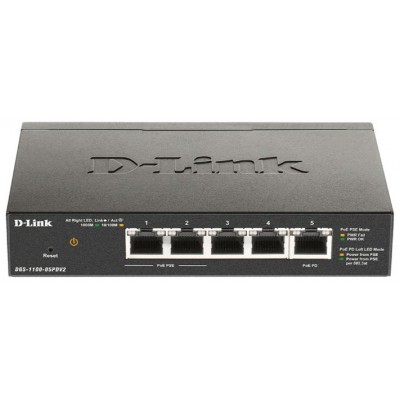 SWITCH D-LINK  5P DGS-1100-05PDV2 10/100/1000 2 PoE en Huesoi