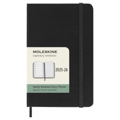 AGENDA 18M 2025-2026 SEMANAL P (9 X 14 CM) NEGRA TAPA DURA MOLESKINE DHB18WN2Y26 (Espera 4 dias) en Huesoi