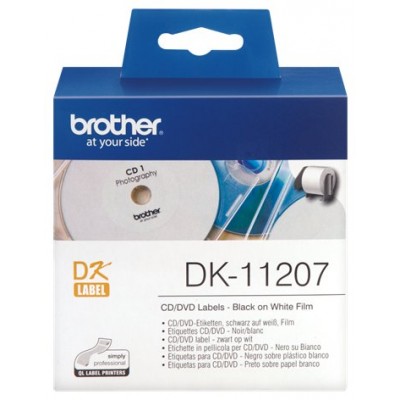 BROTHER Rollo de Etiquetas Plasticas para CD/DVD de 58mmx58mm de 100 Uds. en Huesoi